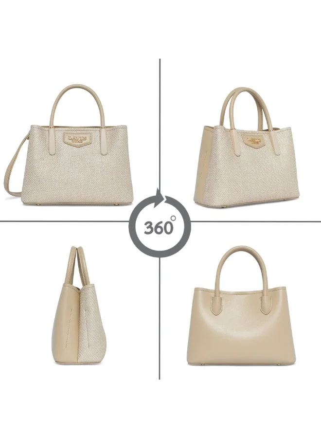 Lavie  Luxe Women's Glam Bella 3 Comparment Small (Beige) for Women | Best Price UAE